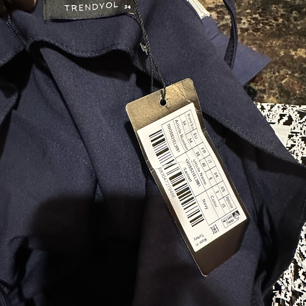 ASOS Trendyol navy cami mini dress XS size 2 - Picture 3 of 5